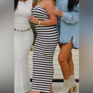 Edikted striped strapless dress! Size Small… worn one time!!